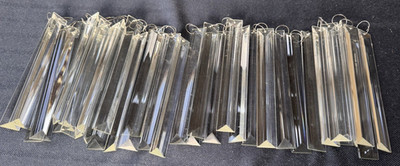 Vintage Chandelier Crystals Long Triangular Prisms 36 Available
