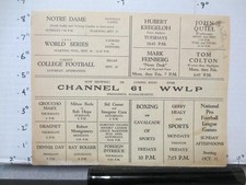 WWLP TV 61 1953 baseball World Series Dragnet Ray Bolger Groucho Marx ad sheet