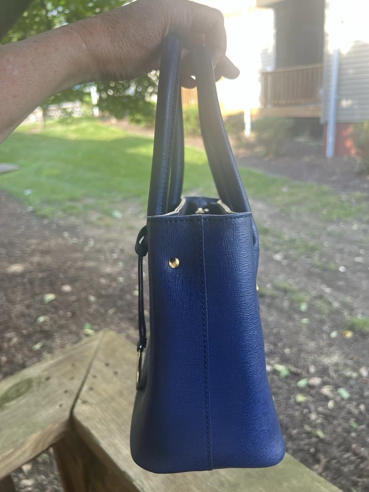 NWOT Furla Nuvola Mini Boston 2-way blue bag logo designer leather charm - Image 4 of 4