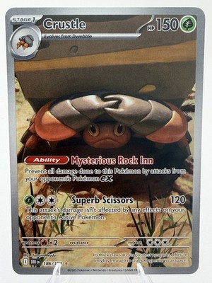 Pokemon Crustle 186/182 IR Destined Rivals Illustration Rare Full Art NM