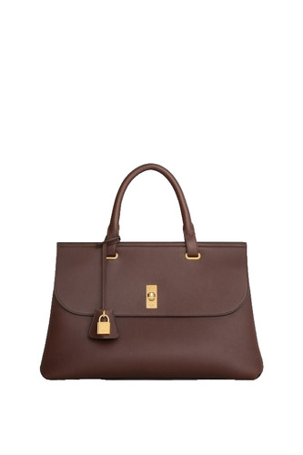 CELINE Medium Aucourt 16 Hickory Brown Top Handle Bag New & Authentic
