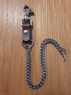 Brown Leather Wallet Chain