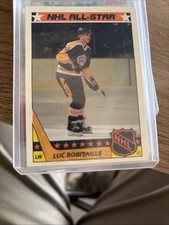 1987-88 Topps Luc robitaille All-Star ROOKIE sticker hockey card #12 LA kings MT. rookie card picture