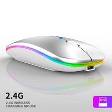2.4GHz Bluetooth Wireless Optical Mouse USB Rechargeable RGB Mice for PC Laptop