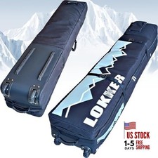 Snowboard Bag with Wheels Padded Snowboard Bag Heavy Duty Ski Black