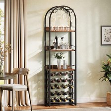 Industrial Wine Rack Freestanding with glass holder and wine storage for Cellar