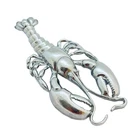 Vintage silver tone lobster designer runway brooch