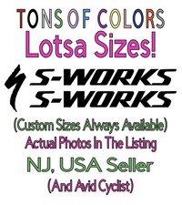 3 Piece Specialized S-WORKS Die Cut Vinyl Decal Set Bikes Bicycles Cycling MTB