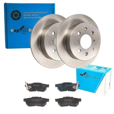 RAP BRAKES BREMSSCHEIBEN 239mm + BELÄGE HINTEN passend für HONDA JAZZ 2 CIVIC