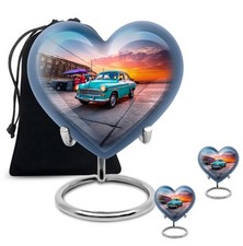 Cremation Keepsake Heart Shaped Urns 10Inch 3Inch Set Of 2 for Human Adult