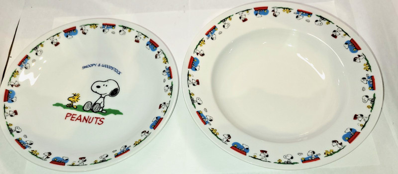 Snoopy and Woodstock Ceramic Pasta Dish Peanuts Collection -"Not for Sale" Japan