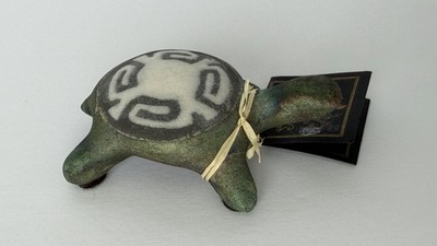 SIGNED J. Diller Raku Potteryworks Fetish Turtle - New with tag