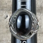 Vintage Signed Southwestern Native American Style Onyx Sterling Silver Ring 12