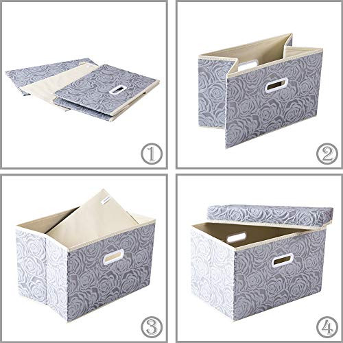 Larger Collapsible Storage Cubes with Lids Fabric Decorative Storage Bins - Picture 7 of 8