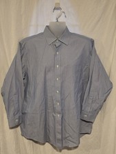 Brooks Brothers Madison Mens 17-33 Blue Button Down Long Sleeve Supima