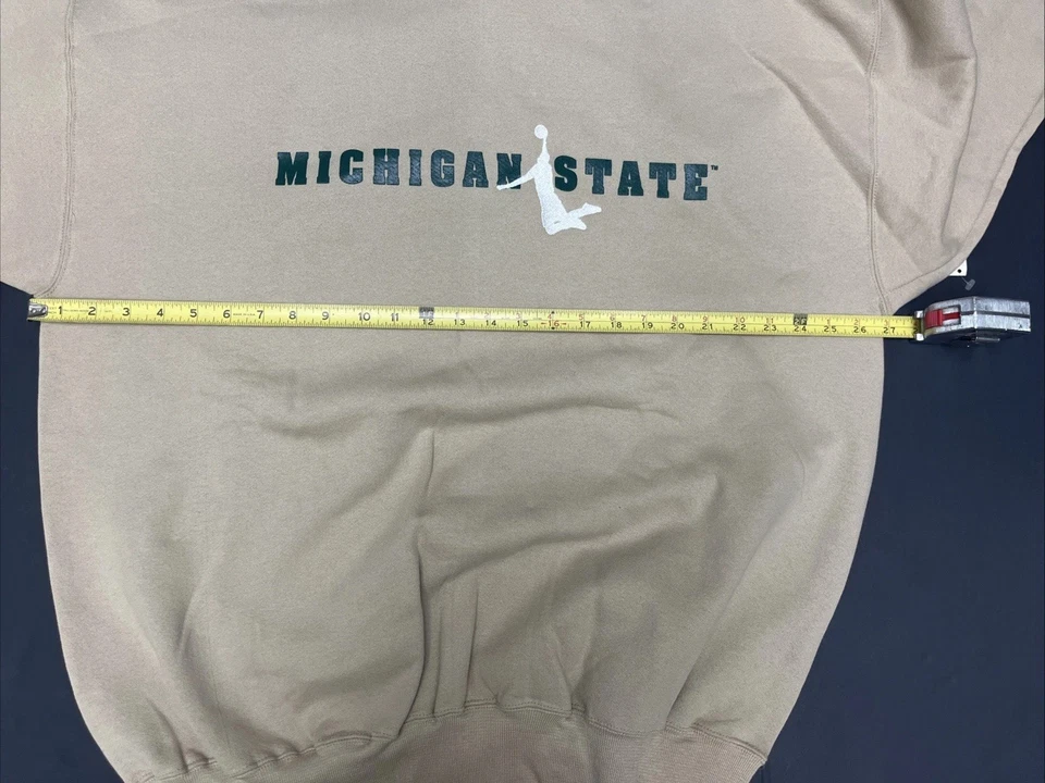 Vtg. Michigan State Basketball Men’s Y2K 90’s Hanes Sweatshirt NOS Size XL Beige - Image 4 of 4