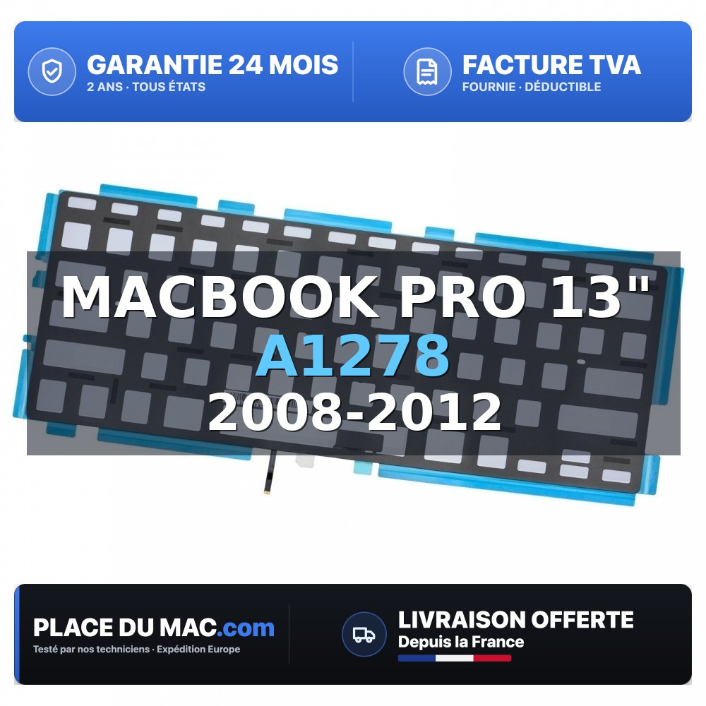 Rétroéclairage de clavier Américain pour MacBook Pro 13 A1278 2008-2012