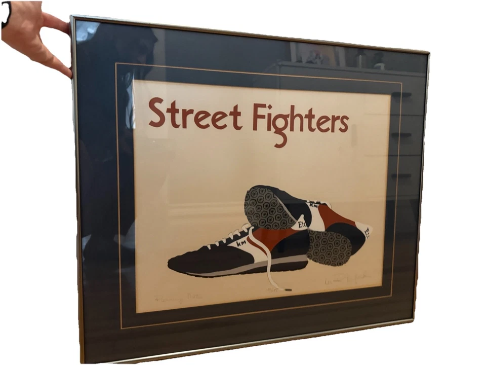 Tênis de corrida Lawrence Lerfald "Running Mates" assinado à mão arte fina serigrafia - Imagem 2 de 4