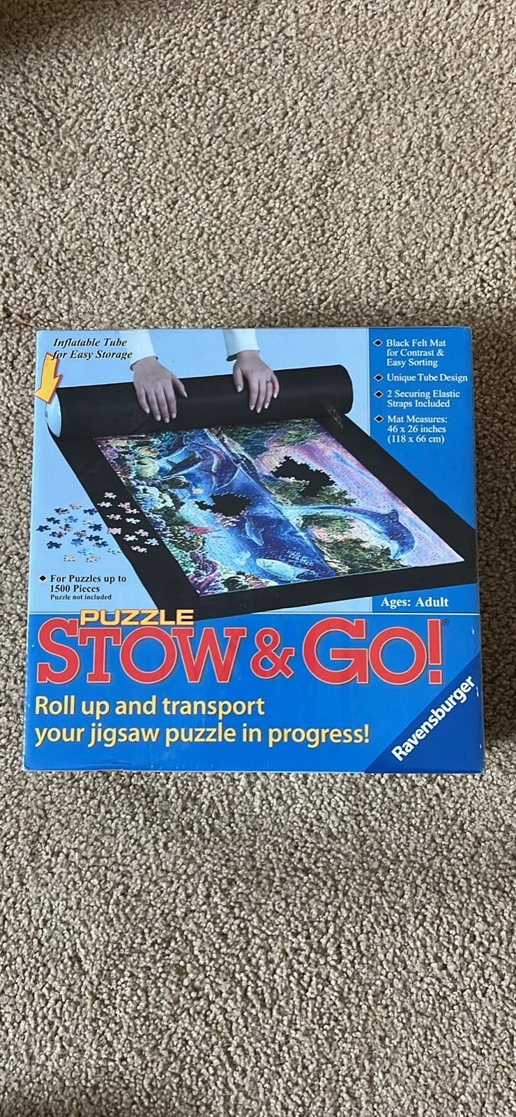 Puzzle Stow and Go Storage System Roll Up Mat 46&rdquo;X26&rdquo; Ra