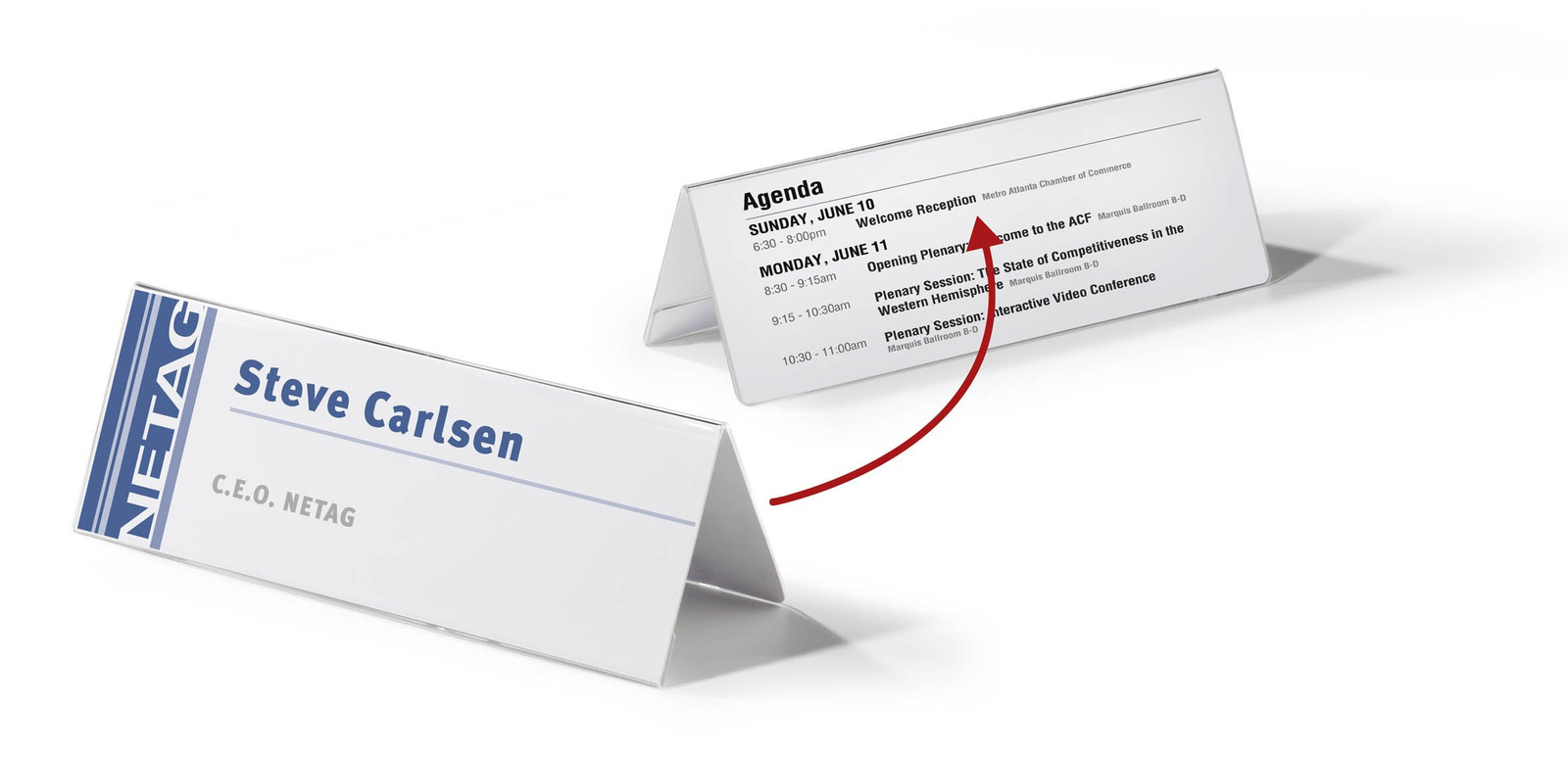 Durable Table Place Name Holder   For 105/210x297mm Card Inserts   Transparent