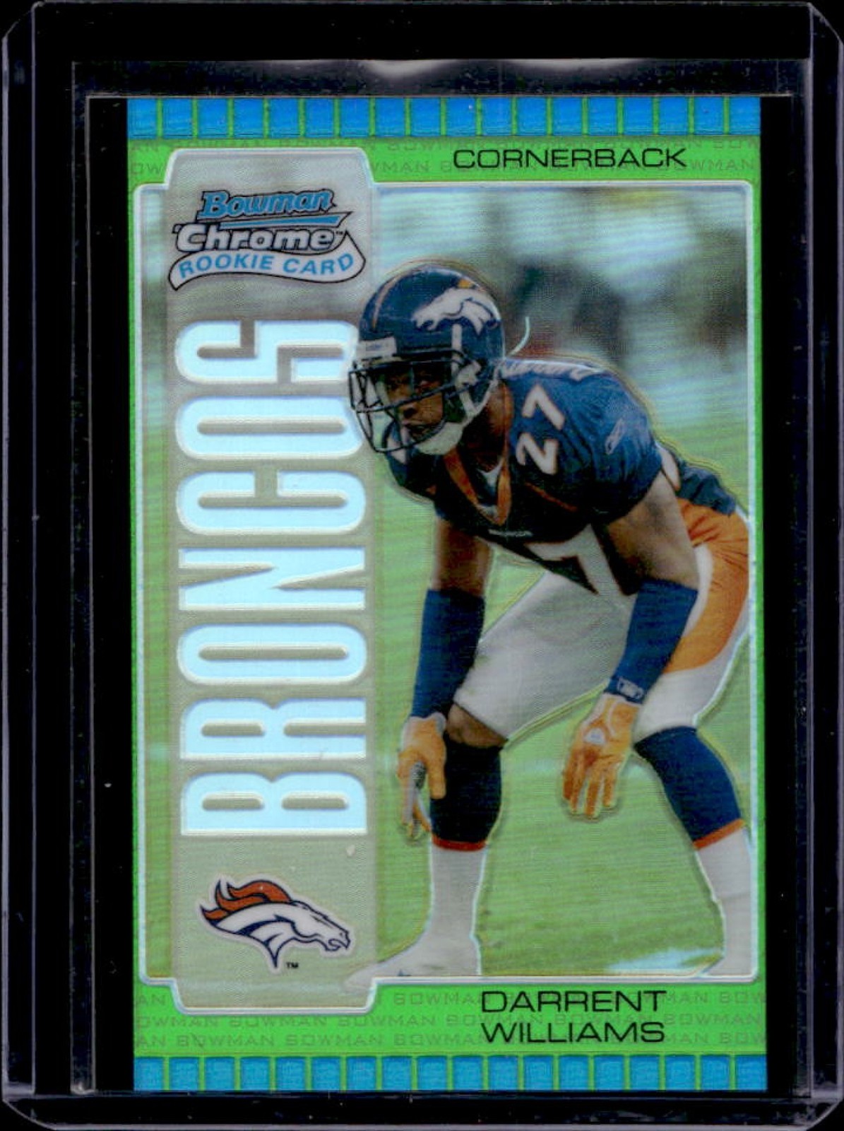 Darrent Williams Bowman Chrome #193 Green Refractor