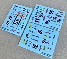 1970 Porsche 911 S Le Mans Pro Decals, 3 Set Lot; 1/64 HO, AFX, Tyco