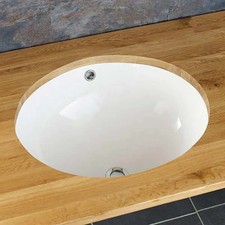 Lavabo ovale grande in ceramica bianca Conde 510 mm x 420 mm