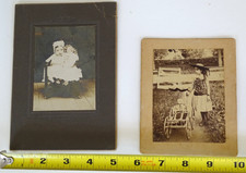 2 Antique photos, Girls with Dolls