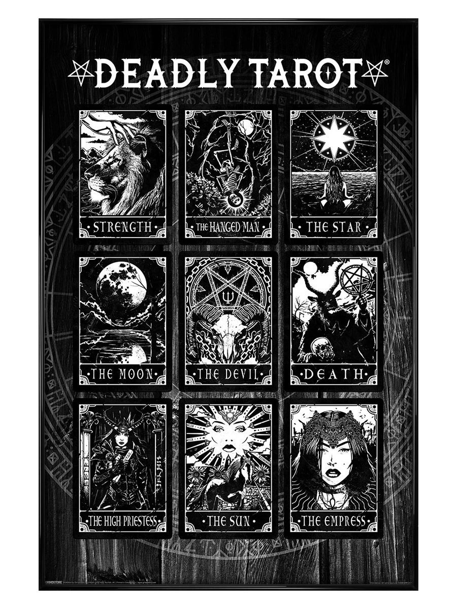 Deadly Tarot The Devil Compilation Maxi Poster - Black Gloss Framed