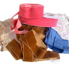 Quality Velour Velvet Ribbon 5 Yards Pink 5 Yards Brown 5 Yards Blue Grosgrain