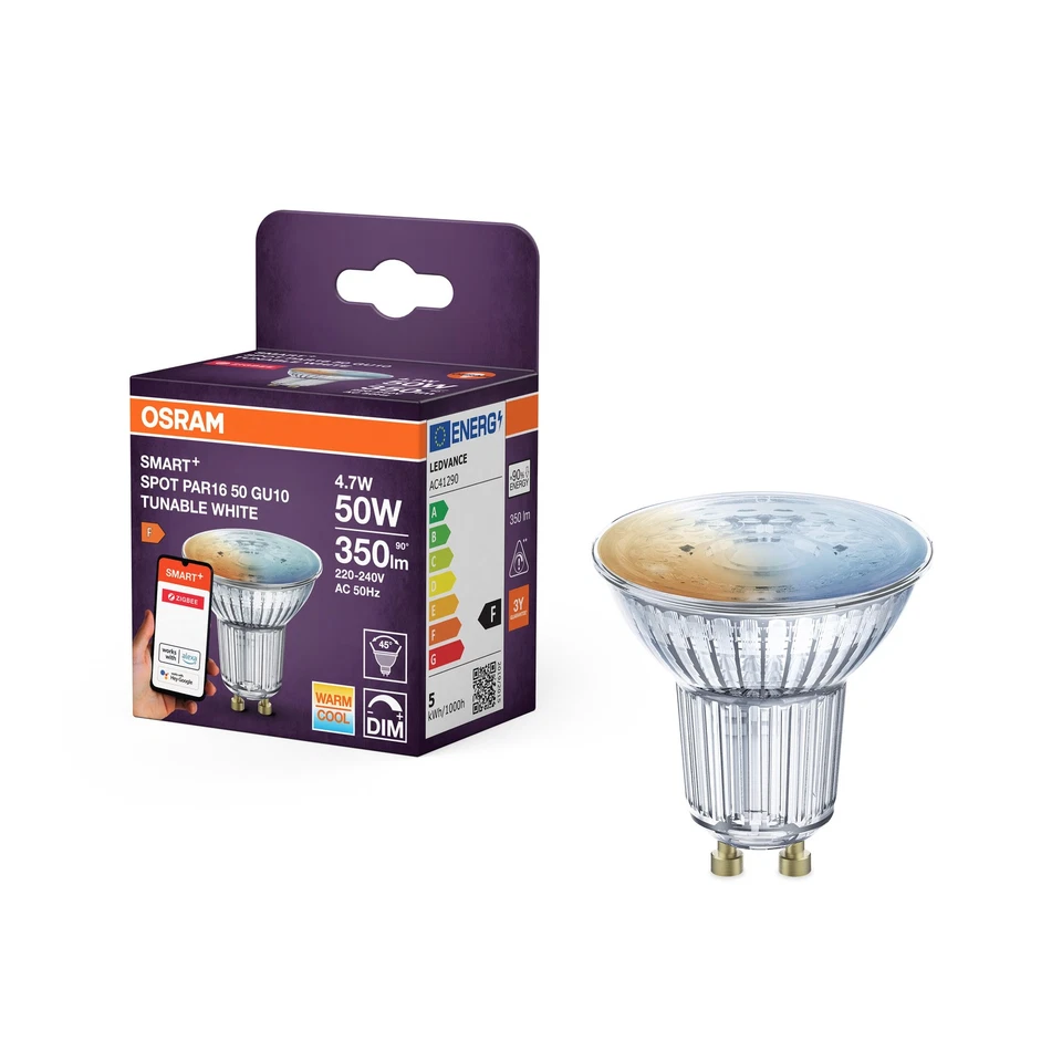 OSRAM SMART LED Spot PAR16 Reflektor GU10, 4.7W ZigBee 3.0, Tunable White - Bild 4 von 4