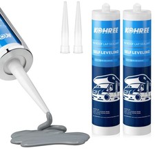 RV Roof Sealant Gray 2 Pack, Self-Leveling Lap Sealant RV Caulking for Roofing