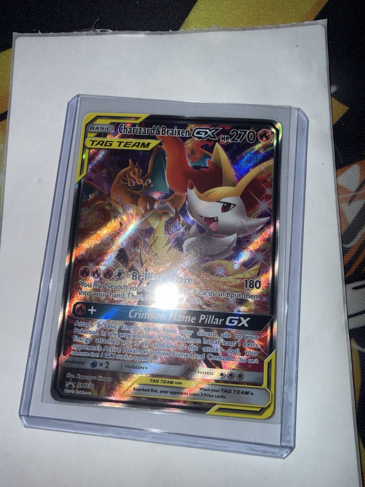 Charizard & Braixen GX SM230 TAG TEAM Black Star Sun & Moon Promo Pokémon TCG NM