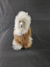 Vintage Alpaca Llama Plush Handmade Tan Fluffy 9 Stuffed Toy Missing Ear Look