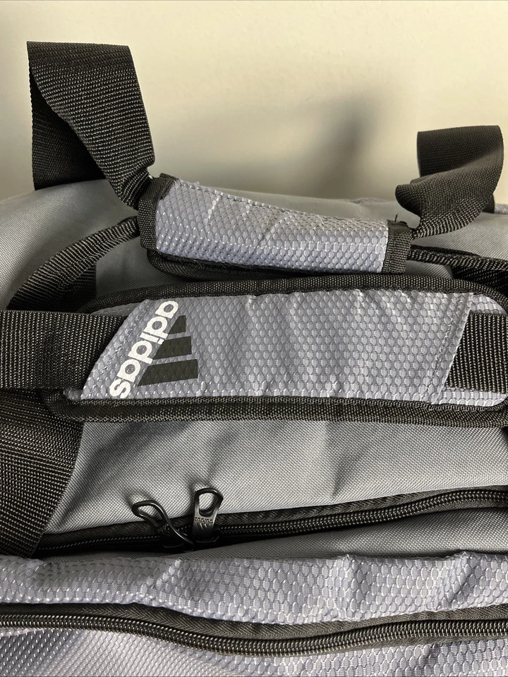 Adidas Duffel Bag - Black Silver White Shoulder Crossbody 24x12x12” - Image 4 of 4