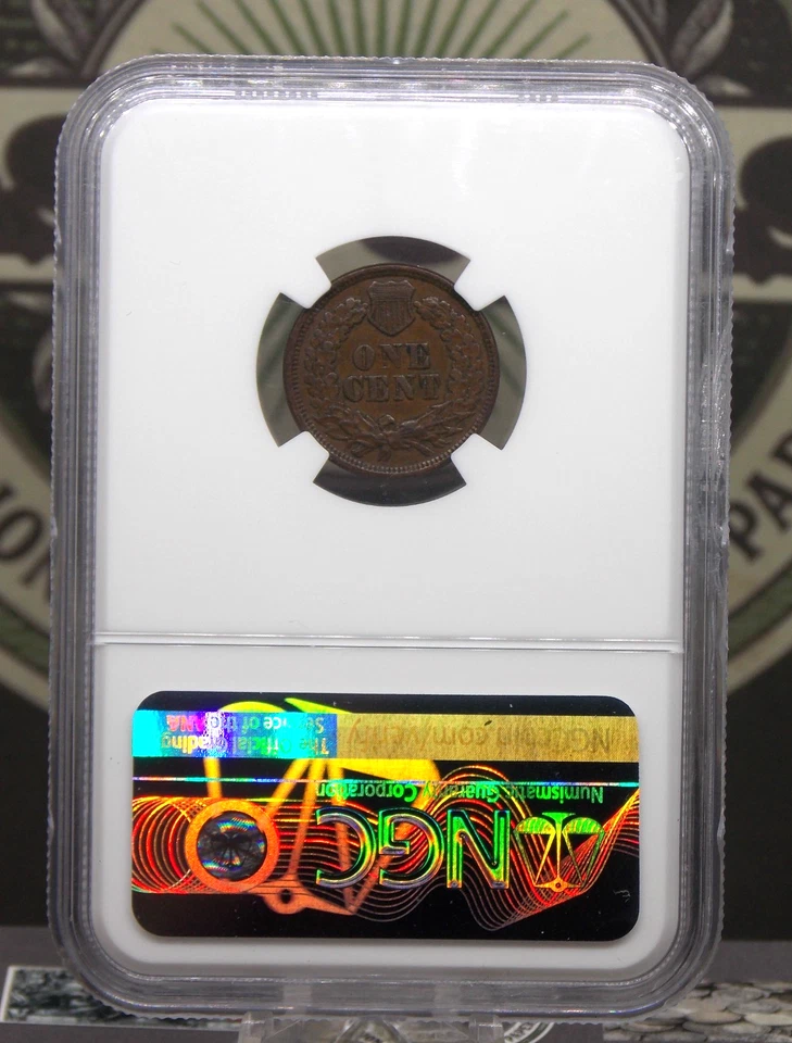 1869 Indian Head Cent Penny 1c NGC XF45 BN #027 Extra Fine ECC&C, Inc. - Image 4 of 4