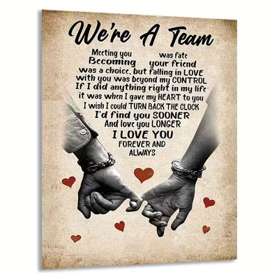 Romantic Couples Canvas ??We??re A Team?? Love Quote Print Valentine's Gift