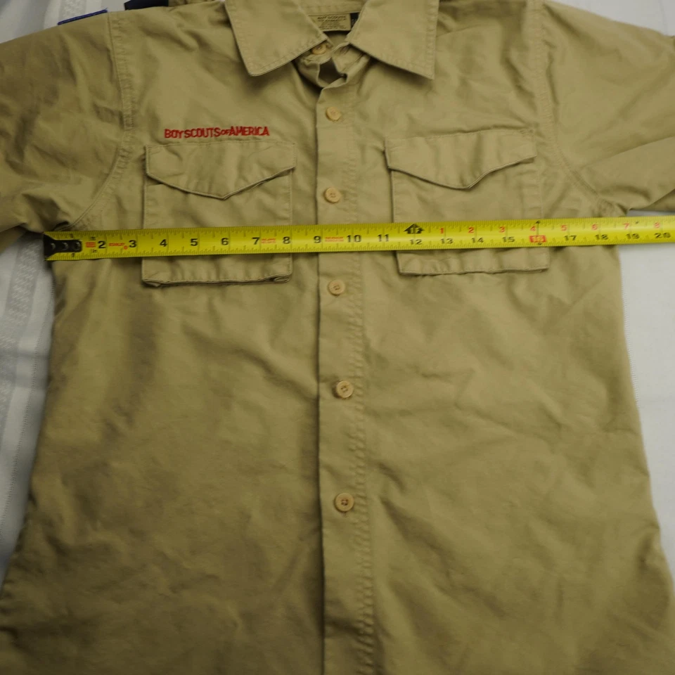 Camisa Boy Scouts of America Juvenil Grande Bronceada Manga Corta Uniforme Abotonada BSA Foto 2 de 4