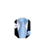 DiBanGu Mens Solid Color Tie and Pocket Square Set Woven Silk Plain Necktie ...