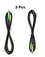 2 Pcs 3.5mm Audio Stereo Male to Male Cable Aux Headphone Jack 5Ft New