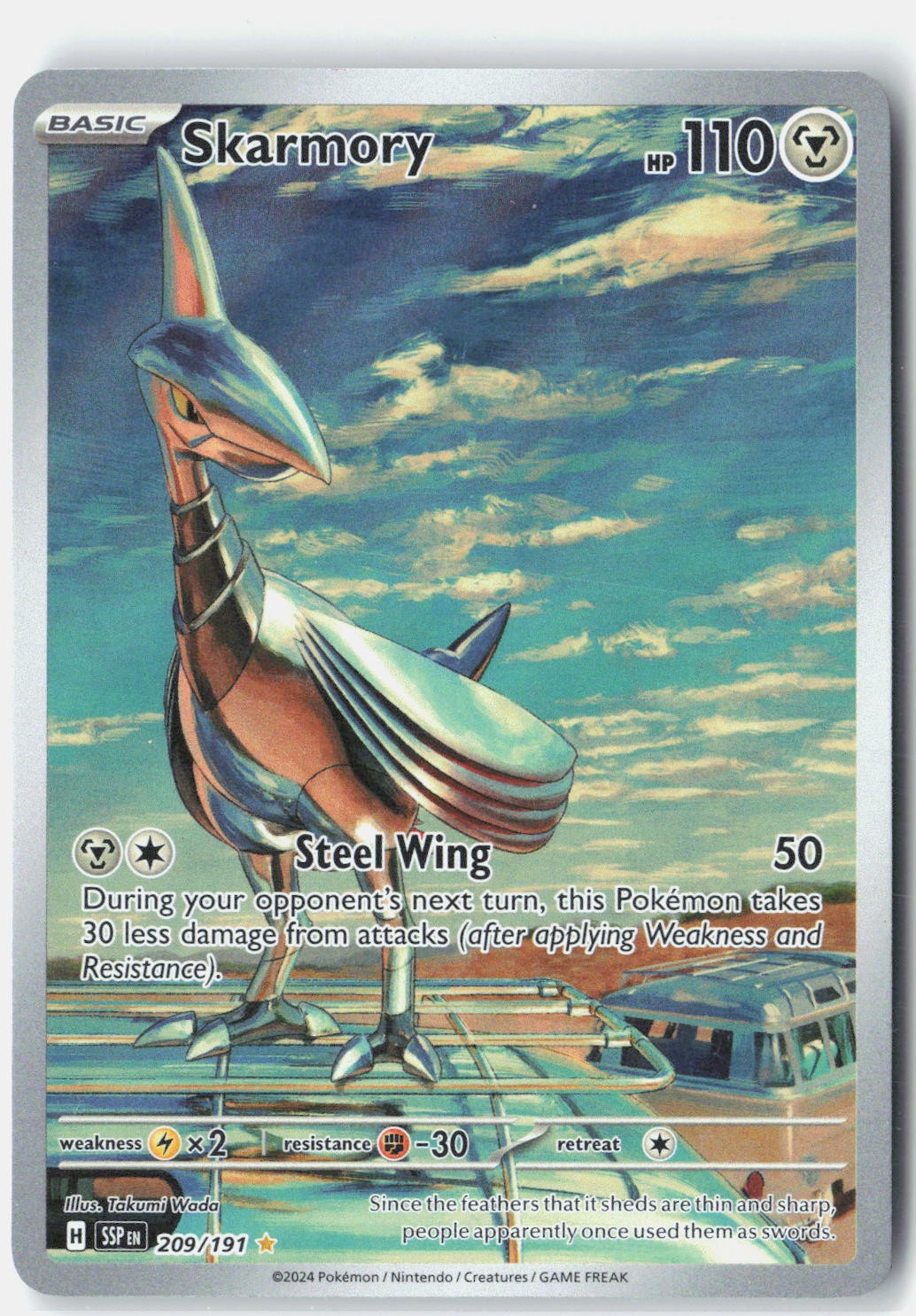 Skarmory SV08: Surging Sparks 209/191 Pokemon Card Holo