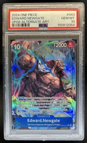 2024 One Piece Two Legends Edward.Newgate Super Rare Alt Art #OP08-043 PSA 10