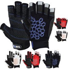 Sailing Gloves Short Finger Non Slip Grip Black/Blue