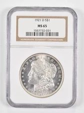 MS65 1921-D Morgan Silver Dollar NGC Vam *1258