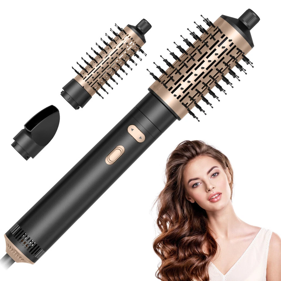 850W Warmluftbürste Lockenstab Hairstyler Lockenwickler 38&50mm Rundbürstesätz