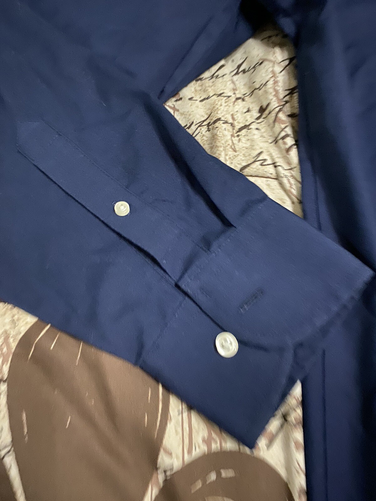 Stafford Travel Dress Shirt 16 3637 Blue Lightweight Cotton Blend Xtra