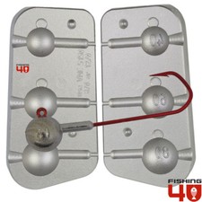 Ball Fishing Lure Jig Mould 40g 60g 80g | Waller Jig Mould | Fits VMC 5150 Hooks