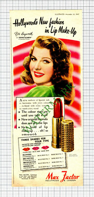 Max Factor Lippenstift ADVERT - 1947 CUTTING