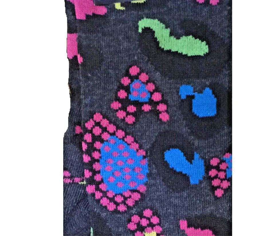 Funky Retro Novedad CALCETINES DE RODILLA PAISLEY Negro/Multi Guepardo Leopardo Estampado de Animales Foto 2 de 4