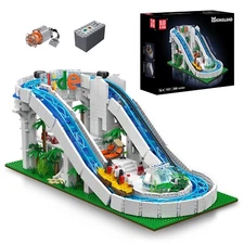 Mould King 11021 Water Slide Amusement Park Building Block Creative Motor Toy